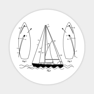 Boat Blueprint Captain Sailing Magnet